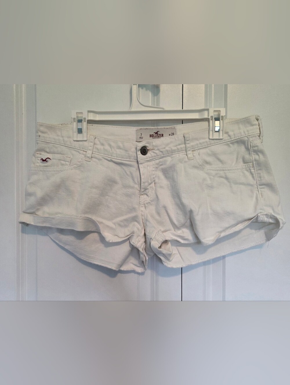 Hollister Women's White Denim Shorts